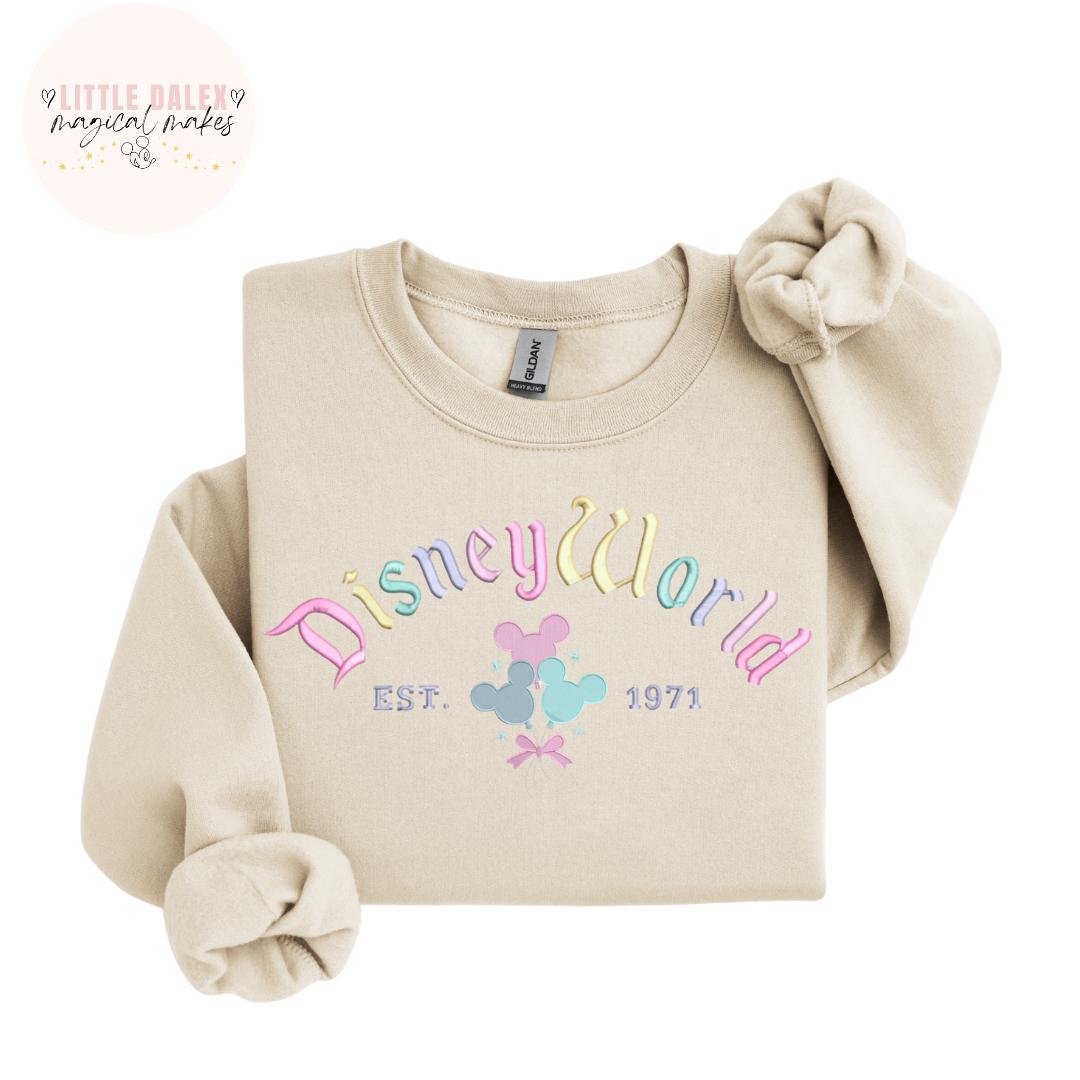 DW Pastel Word With Balloons Sweatshirt