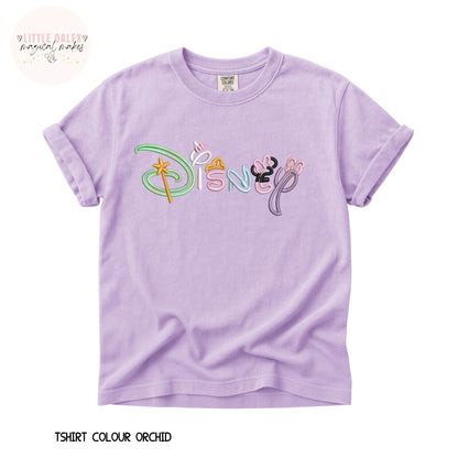 Girl Character Theme Word T-Shirt